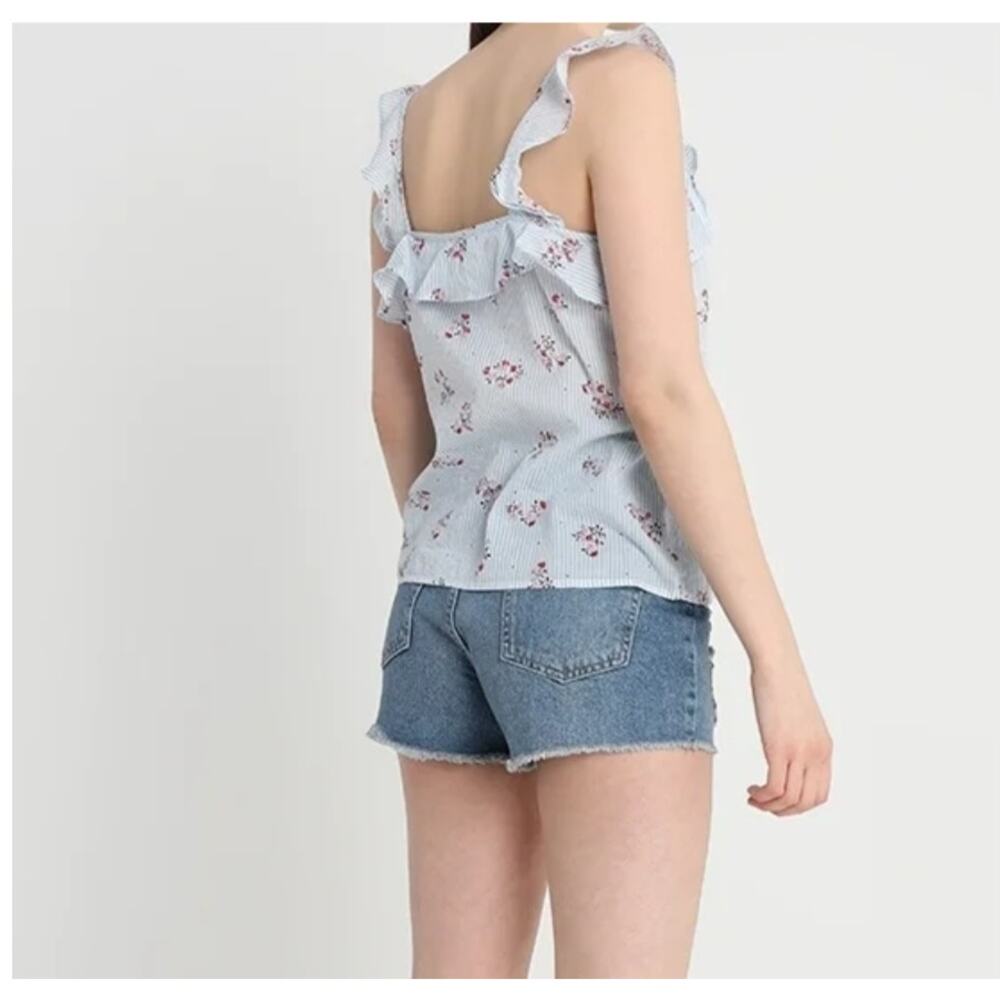 Vero Moda Ruffle Tank, Striped/Floral, Medium - Picture 9 of 10